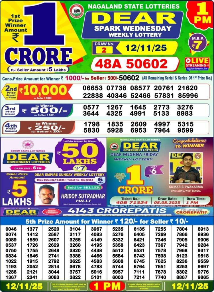 Dear Lottery Result 1 PM