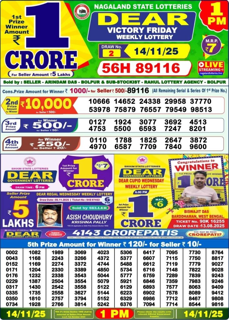 Dear Lottery Result 1 PM
