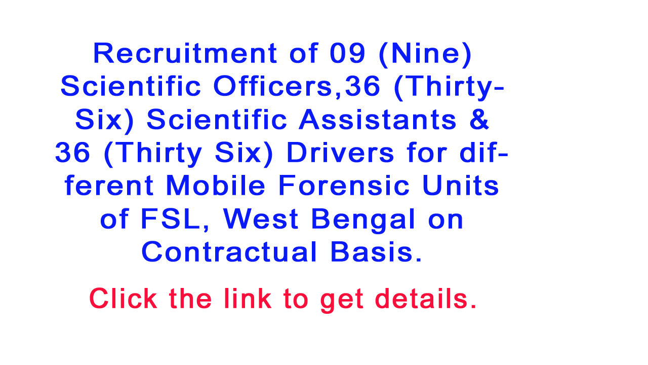 Recruitment of Scientific Officers