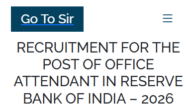 Recruitment of Scientific Officers