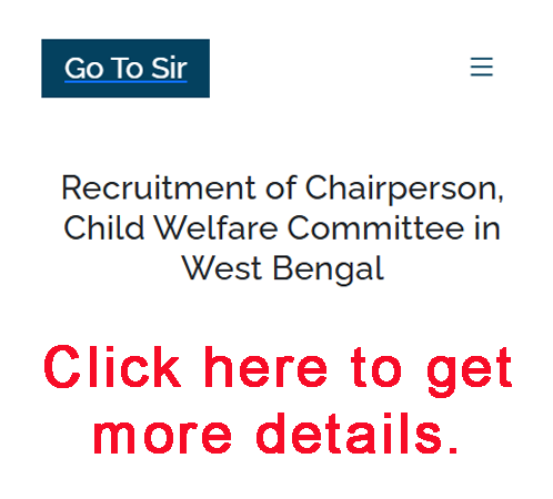 Selection of Chairperson child welfare committee west bengal